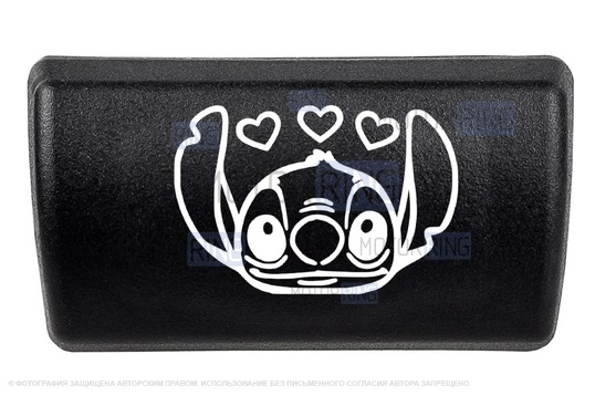 Крышка кнопки аварийной сигнализации Stitch белый для Лада Приора с 2013 г.в._1