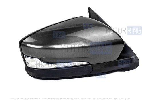 Правое зеркало Лифтбек ПТИМАШ с электроприводом, повторителем поворотника и обогревом для Лада Гранта, Гранта FL, Калина, Калина 2, Датсун_1