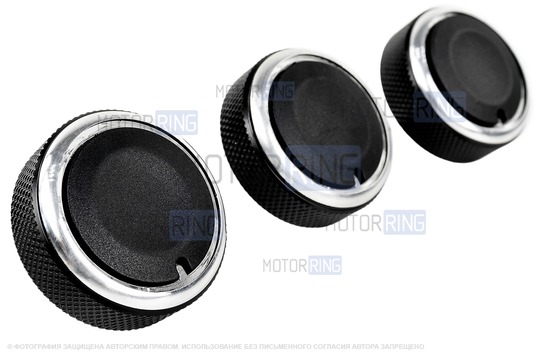 Металлические ручки регулировки блока отопителя с хром кольцом для Лада Ларгус, Рено Логан, Сандеро, Дастер, Ниссан Альмера_1