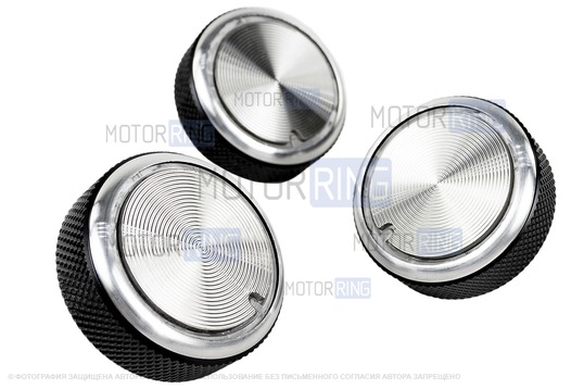 Металлические ручки регулировки блока отопителя Хром для Лада Ларгус, Рено Логан, Сандеро, Дастер, Ниссан Альмера