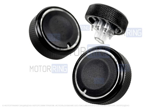 Металлические ручки регулировки блока отопителя с кольцом черный лак для Лада Ларгус, Рено Логан, Сандеро, Дастер, Ниссан Альмера