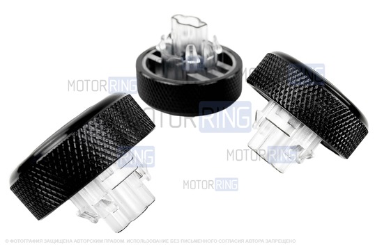 Металлические ручки регулировки блока отопителя с кольцом черный лак для Лада Ларгус, Рено Логан, Сандеро, Дастер, Ниссан Альмера