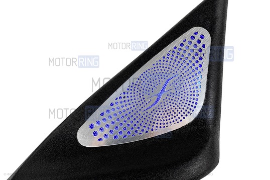 Уголки зеркал в стиле Бурмистрс с синей LED подсветкой для Лада Приора