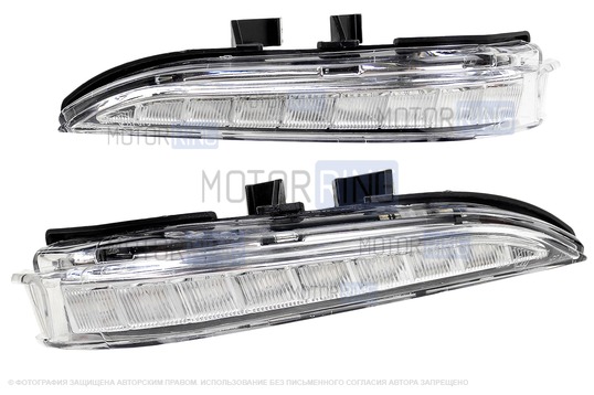 Динамические LED повторители поворотника в стиле Лексус (с секциями) в боковые зеркала образца 2015 года для Лада Веста