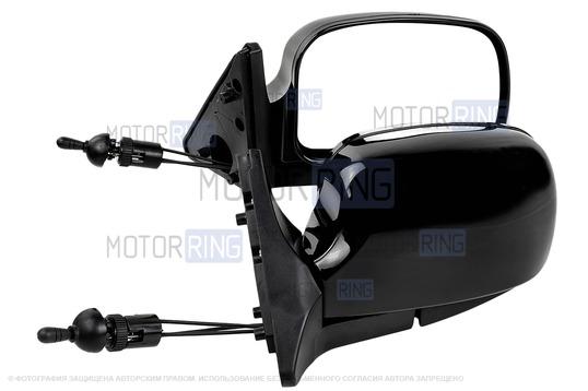 Боковые черные лаковые зеркала Truckman под Питер с механической регулировкой для ВАЗ 2104, 2105, 2107