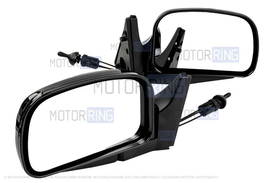 Боковые черные лаковые зеркала Truckman под Питер с механической регулировкой для ВАЗ 2104, 2105, 2107