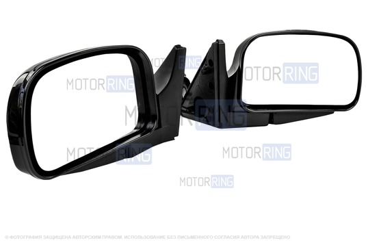 Боковые черные лаковые зеркала Truckman под Питер с механической регулировкой для ВАЗ 2104, 2105, 2107