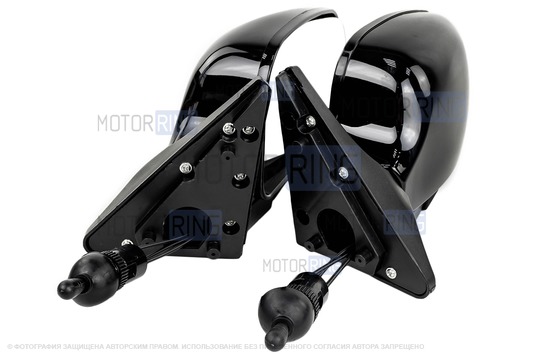 Боковые черные лаковые зеркала Truckman под Питер с механической регулировкой для ВАЗ 2104, 2105, 2107