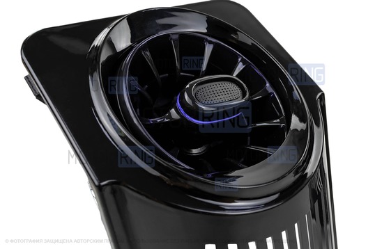 Регулируемые дефлекторы AMG-Style с синей подсветкой в черных лаковых переходниках для ВАЗ 2104, 2105, 2107