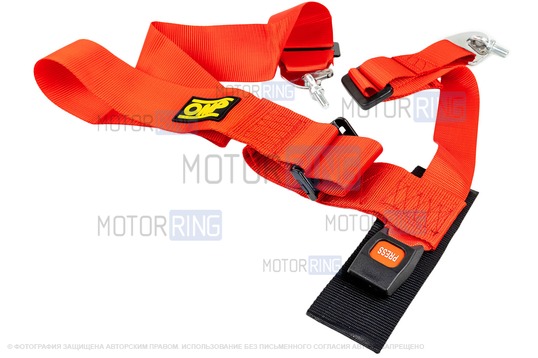 Ремни безопасности 4-точечные Street OMP Style красные