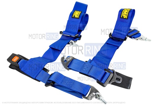Ремни безопасности 4-точечные Street OMP Style синие_1