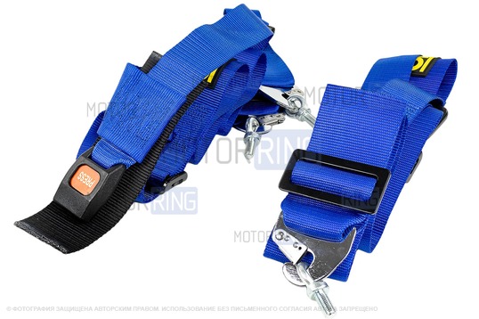 Ремни безопасности 4-точечные Street OMP Style синие