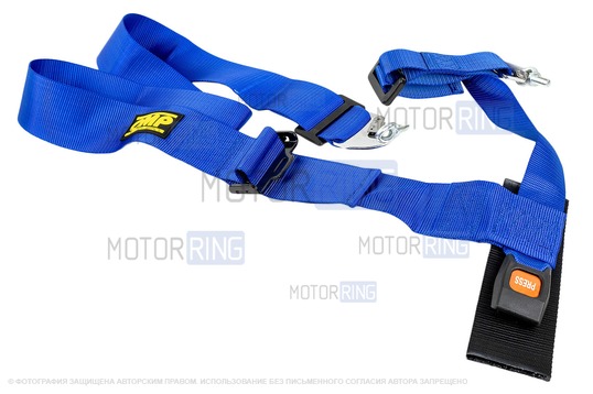 Ремни безопасности 4-точечные Street OMP Style синие