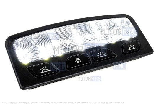 Передний черный диодный тюнинг-плафон подсветки салона в стиле Весты с большим разъемом для Лада Приора, Калина, Калина 2, Гранта, Гранта FL, Датсун_1