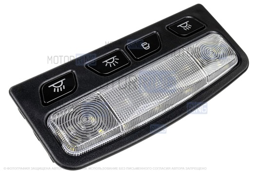 Передний черный диодный тюнинг-плафон подсветки салона в стиле Весты с большим разъемом для Лада Приора, Калина, Калина 2, Гранта, Гранта FL, Датсун