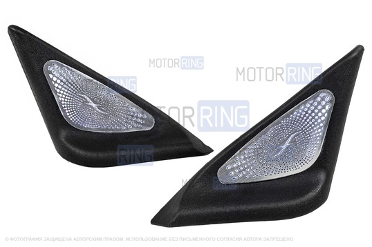 Уголки зеркал в стиле Бурмистрс с белой LED подсветкой для Лада Приора_1