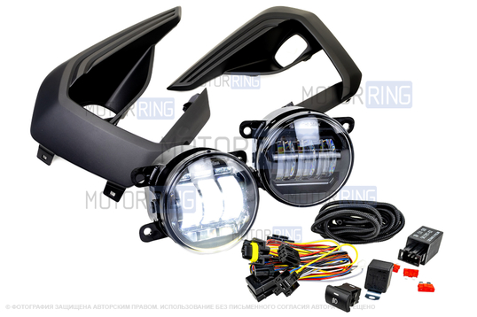 Комплект подключения противотуманных фар ML Auto Light Technology, ПТФ Sal-Man 65W с рамками для Лада Веста NG Кросс_1