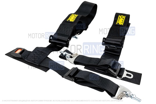 Ремни безопасности 4-точечные Street OMP Style черные_1