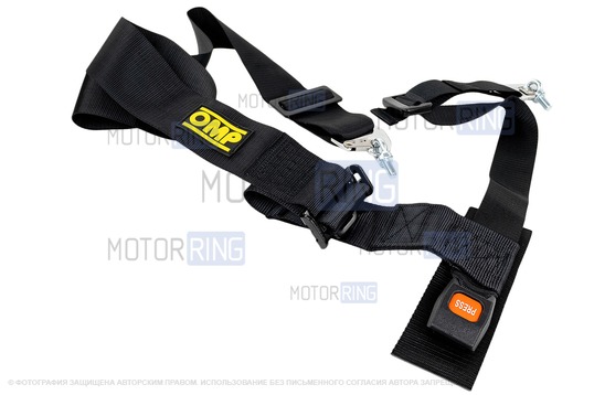 Ремни безопасности 4-точечные Street OMP Style черные