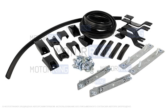 Аэродинамические черные поперечины АПС АЭРО 1200мм на рейлинги с просветом с креплением Скоба