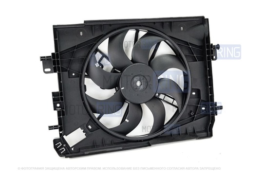 Электровентилятор охлаждения AVTOPRIBOR с кожухом для Лада Веста, Икс Рей, Ларгус FL_1