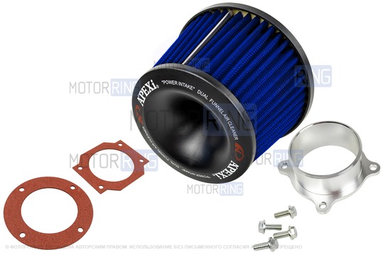 Универсальный синий воздушный фильтр нулевого сопротивления APExi для Лада и иномарок_1