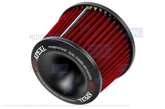 Универсальный красный воздушный фильтр нулевого сопротивления APExi для Лада и иномарок