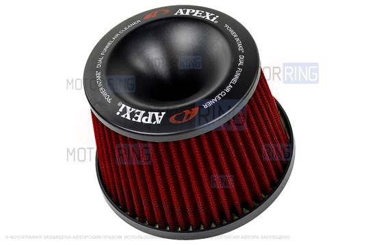 Универсальный красный воздушный фильтр нулевого сопротивления APExi для Лада и иномарок