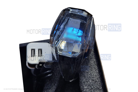 Светодиодная ручка с логотипом бренда под КПП с тросовым приводом для Лада Гранта, Гранта FL, Калина 2, Приора 2, Ларгус, Веста_1