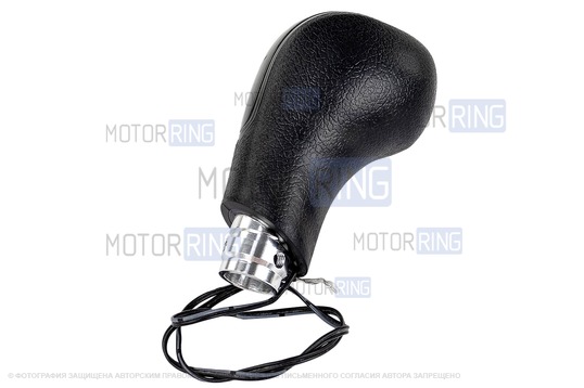 Ручка КПП Sal-Man в стиле Весты с красной подсветкой и черной лаковой вставкой для ВАЗ 2108-21099, 2110-2112, 2113-2115, Лада Гранта, Приора, Приора 2, Калина, Калина 2 с кулисой (прямоугольный шток)