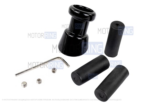 Ручка КПП черный лак с синей подсветкой и пыльником для ВАЗ 2113, 2114, 2115