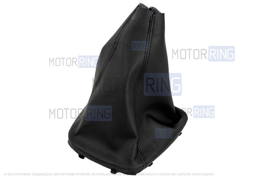 Ручка КПП черный лак с красной LED подсветкой и пыльником для Лада Гранта, Гранта FL, Калина 2, Датсун с тросовым приводом