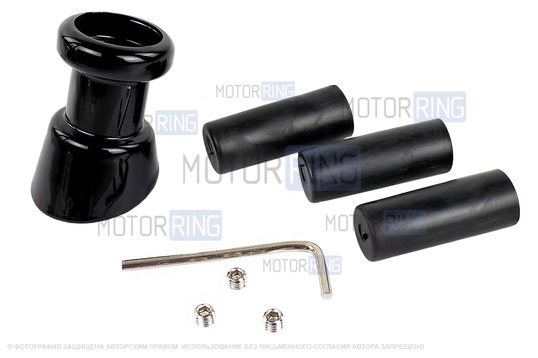 Ручка КПП черный лак с зеленой LED подсветкой и пыльником для Лада Гранта, Гранта FL, Калина 2, Датсун с тросовым приводом