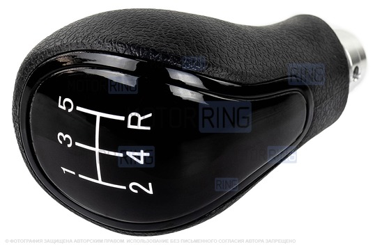 Ручка МКПП черный лак с белой LED подсветкой и пыльником для Лада Веста, Веста NG