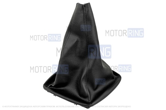 Ручка КПП черный лак с белой подсветкой и пыльником для Лада Приора с кулисой (прямоугольный шток)