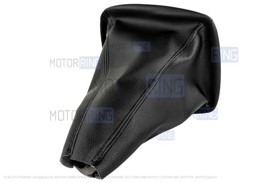 Ручка КПП черный лак с красной LED подсветкой и пыльником для Лада Приора с кулисой (прямоугольный шток)