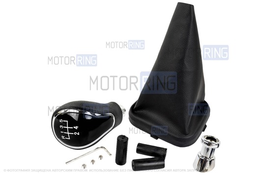 Ручка КПП хром с белой подсветкой и кожухом для ВАЗ 2113, 2114, 2115_1