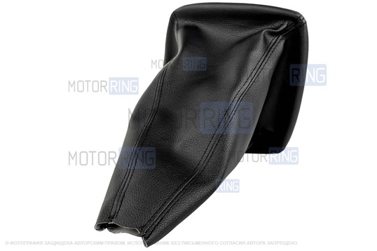 Ручка КПП с черной лаковой вставкой и пыльником для Лада Приора с кулисой (прямоугольный шток)