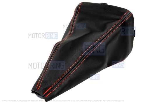 Кожух КПП из экокожи с красной строчкой для ВАЗ 2110-2112