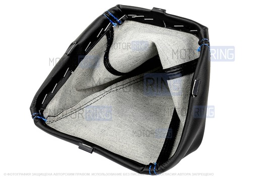 Кожух КПП из экокожи с синей строчкой для ВАЗ 2110-2112