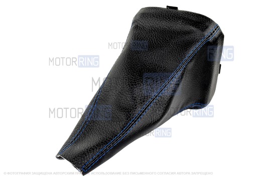 Ручка КПП хром с синей подсветкой и кожухом с синей строчкой для ВАЗ 2113, 2114, 2115