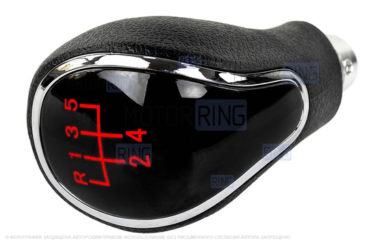 Ручка КПП хром с красной LED подсветкой и кожухом с красной строчкой для ВАЗ 2113, 2114, 2115