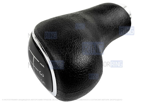 Ручка КПП хром с белой LED подсветкой и пыльником для Лада Гранта, Гранта FL, Калина 2, Датсун с тросовым приводом