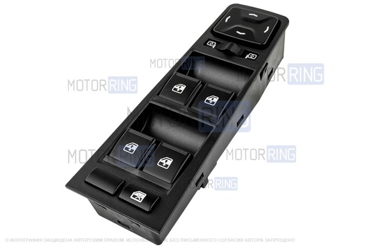 Блок управления стеклоподъемниками ВИЭ на 4 кнопки с джойстиком управления зеркалами для Лада Веста_1
