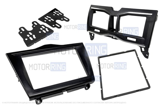 Рамка переходная для установки магнитолы 2DIN набор с рамкой сопла для Лада Гранта FL, Калина 2_1