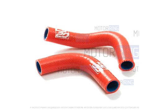 Комплект патрубков отопителя CS20 DRIVE 21214 из красного силикона для Лада 4х4 с 2019 г.в., Нива Легенд_1