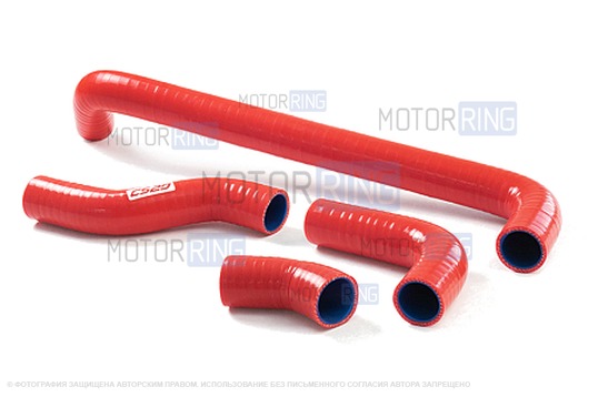 Патрубки радиатора CS20 DRIVE силиконовые красные для карбюраторных Лада 4х4 (Нива) 1993-2006 г.в._1