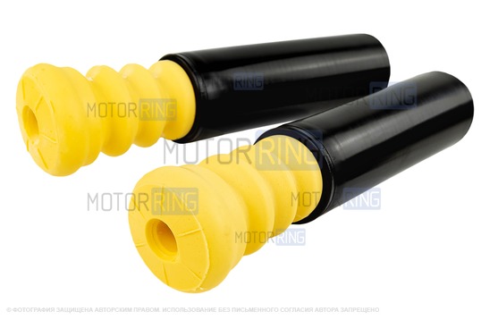 Буферы хода сжатия задней подвески (2 шт) Технологии Будущего с защитным кожухом для Лада Веста Кросс, Веста SW Кросс, Икс Рей Кросс_1