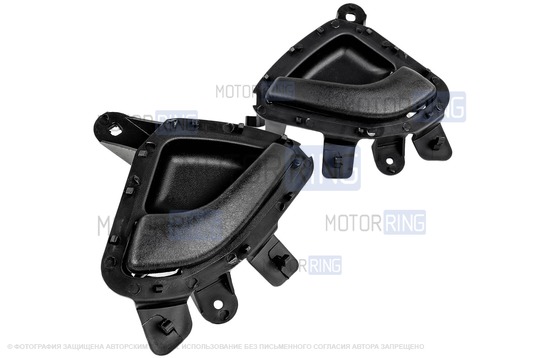 Черные внутренние ручки задних дверей (2шт) для Лада Калина 2, Гранта, Гранта FL, Датсун_1