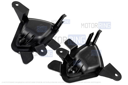 Черные внутренние ручки задних дверей (2шт) для Лада Калина 2, Гранта, Гранта FL, Датсун